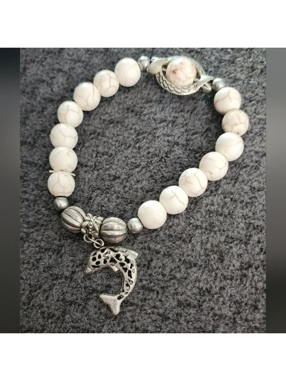 Silvertone Dolphin Charm Bracelet